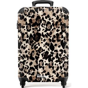 NoBoringSuitcases.com® - Koffer beige panterprint - 55x35x25