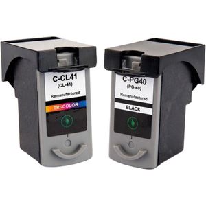 Inktcartridges Geschikt voor Canon PG-40 / CL-41 XL | Geschikt voor Canon Pixma IP1200, IP1300, IP1600, IP1700, IP1800, IP1900, IP2200, IP2500, IP2600, MP140, MP150, MP160, MP170, MP180, MP190, MP210, MP220, MP450, MP460, MX300, MX310