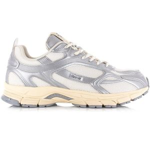 Mercer - The Re-Run High Frequency - Sneakers - Off-White/Zilver - Bovenwerk van Leer en Mesh