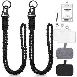 Paracord Heavy Duty Lanyard - Keycord Badgehouder - Musketonhaak Keykoord Sleutelhanger met Sleutelringen - Universeel Telefoonkoord/Telefoonketting - Koord Sleutels - Badge Houder - Telefoon/GSM Koord - Karabijnhaken Sleutelkoord - Pashouder Ketting