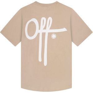 Off The Pitch T-shirt Beige met Korte Mouwen en Backprint