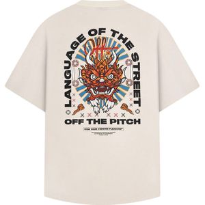 Off The Pitch - Dragon Oversized Tee - Off-White - Korte Mouwen - Ronde Hals