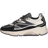 Cruyff - Madina - Sneakers - Zwart - Leer en Mesh - Goudkleurige Accenten