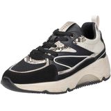 Cruyff - Madina - Sneakers - Zwart - Leer en Mesh - Goudkleurige Accenten