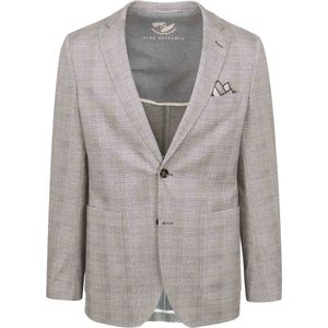 Suitable Colbert Face Print Lichtbruin - Maat 46 - Heren blazer
