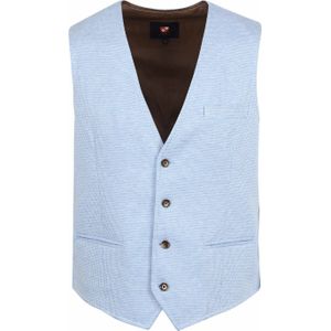 Gilet - Blauw - Polyester/Viscose/Stretch/Nylon - Licht Getailleerde Pasvorm