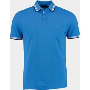 Bos - Brick Polo - Korte Mouw - Blauw - Oxford Collar
