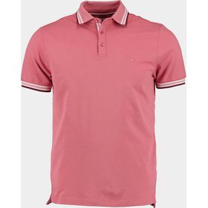 Bos - Bright Blue Polo - Korte Mouw - Kleur Rose - Oxford Collar
