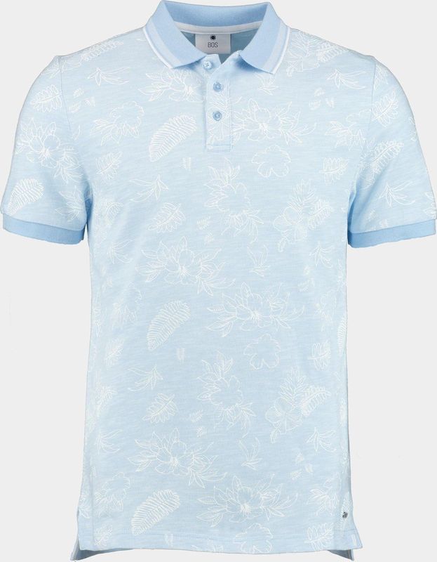 Bos - Ken Polo Oxford Aop 24108KE09BO - Poloshirt - Blauw
