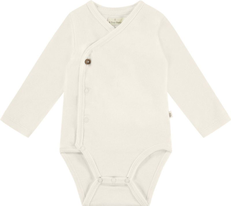 A Tiny Story - Romper Lange Mouw - Wit - 50% Organic Cotton, 45% Modal, 5% Elasthan