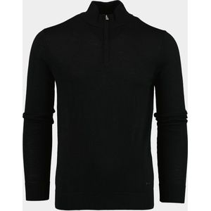 Born With Appetite - Pullover - Zwart - 100% Merinowol - Halfzip