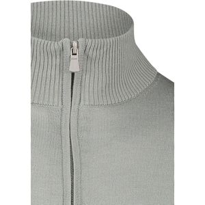 Born With Appetite - Trui - Groen Gemeleerd - Merinowol - Half Zip