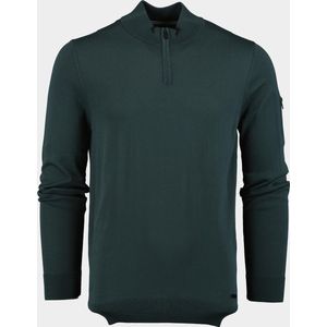 Born with appetite Trui met rits groen (Maat: M) - Effen - Halslijn: Opstaande kraag met rits,