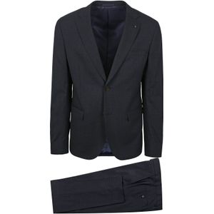 Suitable Strato Pied De Poule Kostuum Wol Navy