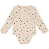 A Tiny Story - Romper - Hartjesprint - Ecru/Rood
