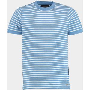 Scotland Blue - Isaac Stripe - T-shirt - Blauw - Korte Mouw