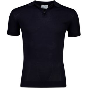Born with appetite dan knitted polo donkerblauw