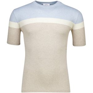 Born with Appetite - River T-shirt - Blauw Beige - Katoen Nylon