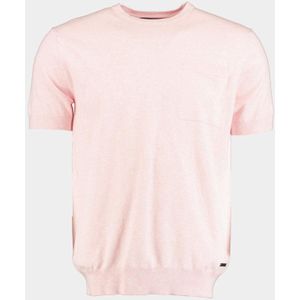 Scotland Blue - Yvan Knitted T-shirt - Roze - Korte Mouw - Melange