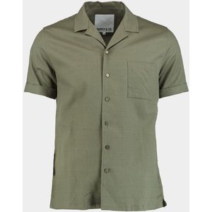 Supply & Co. - Roan Shirt Ss Structure - Casual Overhemd - Groen - Korte Mouw