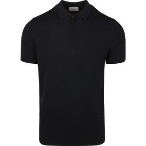 Suitable Knitted Half Zip Poloshirt Navy - Größe XL