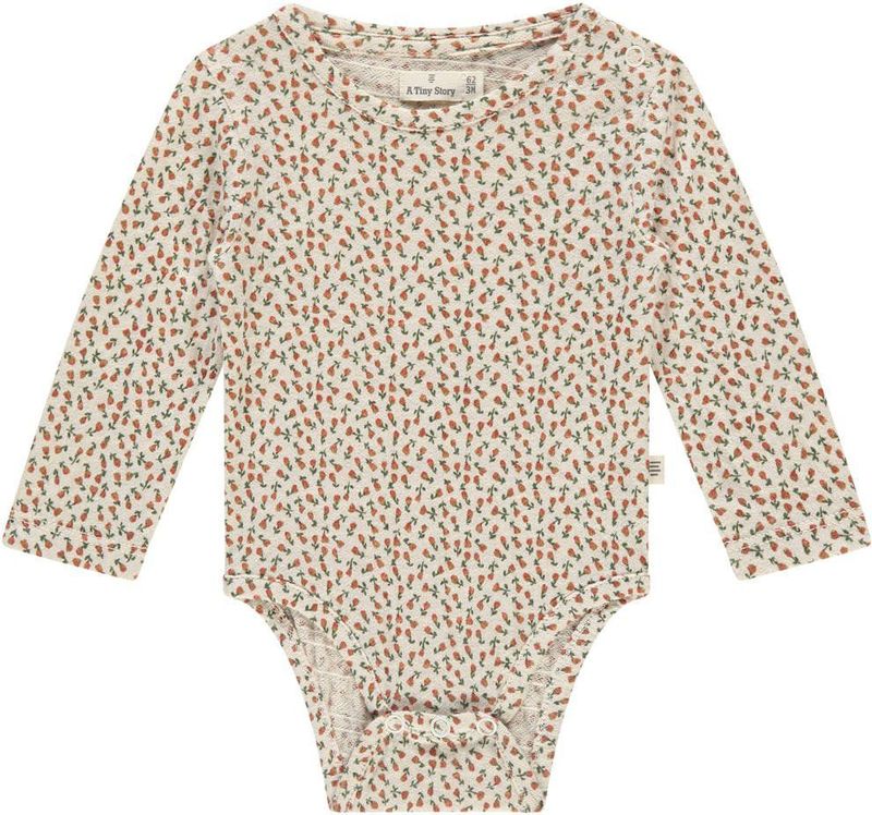 A Tiny Story - Romper - Ecru - Lange Mouwen - Ronde Hals