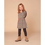 Stains&Stories - Jurk - Bruin - Katoen met Elastaan - Korte Mouwen