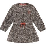 Stains&Stories - Jurk - Bruin - Katoen met Elastaan - Korte Mouwen