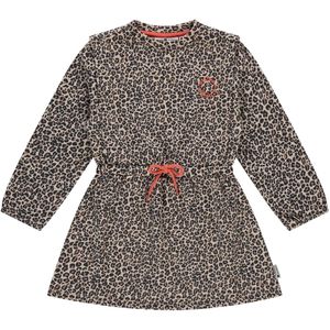 Stains&Stories - Jurk - Bruin - Katoen met Elastaan - Korte Mouwen