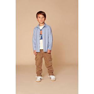 Stains&Stories - Loose Casual Broek - Bruin - Katoen met Elastaan