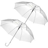 Transparante Paraplu - 2 Stuks - Doorzichtig - Voor Volwassenen - Ø 94 cm