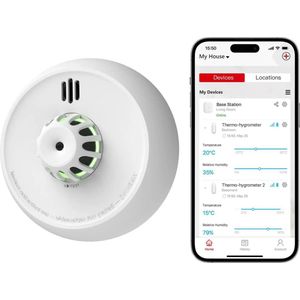 X-Sense XH02-M Draadloos koppelbare hittemelder met WiFi - 7 jaar batterij – Keukenmelder - Werkt via app - Voldoet aan Europese norm - Link+ Pro - Brandalarm – Warmtemelder