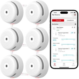 X-Sense XS01-M Slimme rookmelder met WiFi - 6 Rookmelders - Link+ Pro - Draadloos RF koppelbaar – Smart Home - Brandalarm