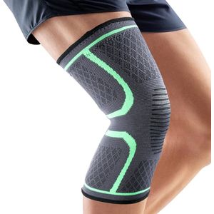 Compressie Knie Brace I Kniesteun I Kniebeschermer I Kniebandage I Knee Support I 1 Stuk I Zwart Groen I Maat L