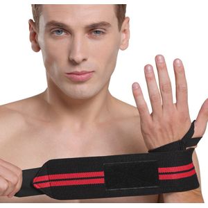 Fitness Polsbrace I Polssteun I Polsbeschermer I Sportbrace Pols I Professionele Pols Bandage I 1 Stuk I Zwart/Rood