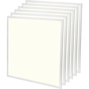 LED Paneel 60x60 6 Pack - Velvalux Lumis - LED Paneel Systeemplafond - Natuurlijk Wit 4000K - 36W - Inbouw - Vierkant - Wit - Flikkervrij