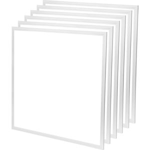 6x LED Paneel 60x60 - Velvalux Lumis - LED Paneel Systeemplafond - Helder/Koud Wit 6000K - 36W - Inbouw - Vierkant - Wit - Flikkervrij