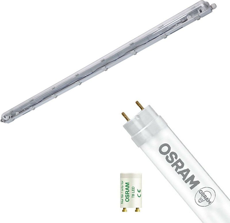 LED Waterdichte TL Armatuur met T8 Buis - Velvalux Strela - 150cm - Enkel - Koppelbaar - Waterdicht IP65 - OSRAM - SubstiTUBE Value EM 840 - 19.1W - Natuurlijk Wit 4000K | Vervangt 58W