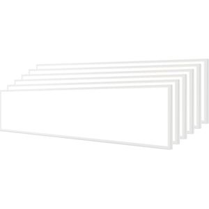 LED Paneel 30x120 6 Pack - Velvalux Lumis - LED Paneel Systeemplafond - Helder/Koud Wit 6000K - 40W - Inbouw - Rechthoek - Wit - Flikkervrij