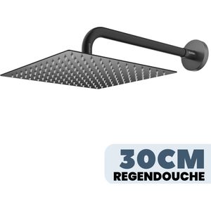 EcoRain RVS Regendouche Tyler 20 cm met Douchearm - Zwart - 2015