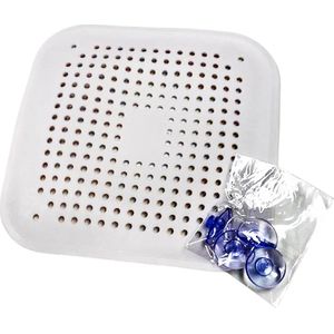 Douche put Matje met Zuignappen - Vierkant - 14 cm - Wit - Afvoerzeef Douche - Plastic - Universeel Toepasbaar
