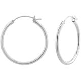 Oorbellen 925 Zilver - Oorringen - Zilveren Oorringe - Brede Ban - 30mm