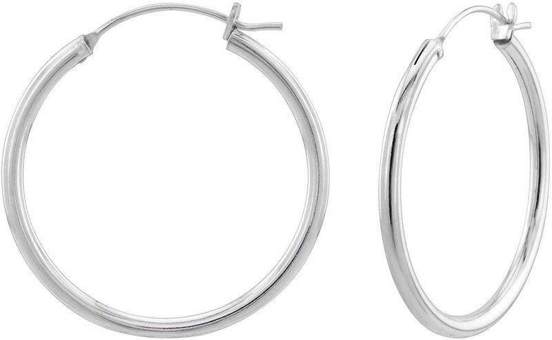 Oorbellen 925 Zilver - Oorringen - Zilveren Oorringe - Brede Ban - 30mm