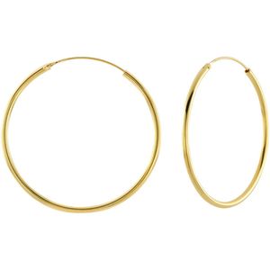 Oorbellen 925 zilver | Oorringen | Gold plated oorringen, 45 mm, 2 mm dik