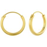 Oorbellen 925 zilver | Oorringen | Gold plated oorringen, 18 mm, 2 mm dik