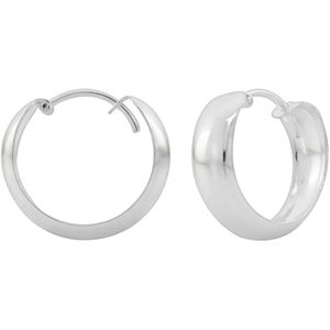 Oorbellen 925 zilver | Oorringen | Zilveren oorringen, brede gladde band