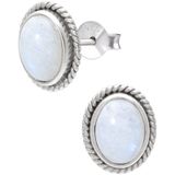 WeLoveSilver - Oorbellen - Zilver - Ovale Maansteen - 925 Sterling Zilver