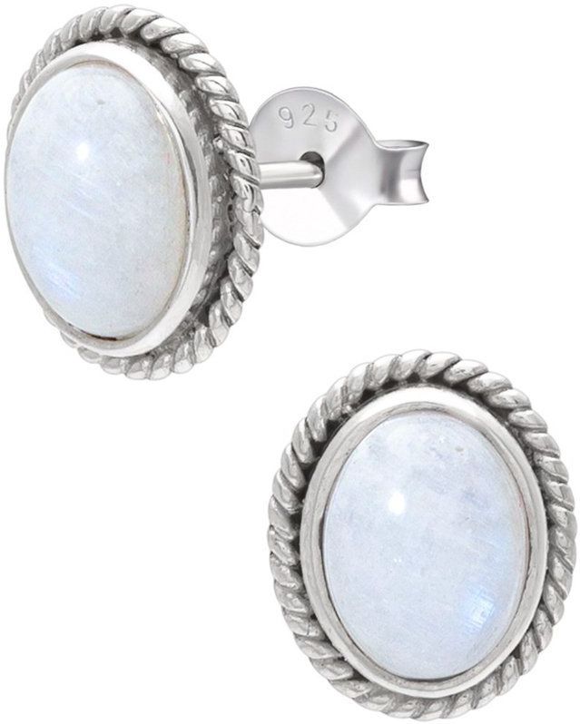 WeLoveSilver - Oorbellen - Zilver - Ovale Maansteen - 925 Sterling Zilver