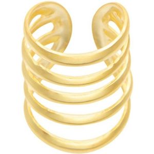 Gold plated ear cuff, vijf banden