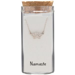 Gift box, ketting in flesje, lotus bloem